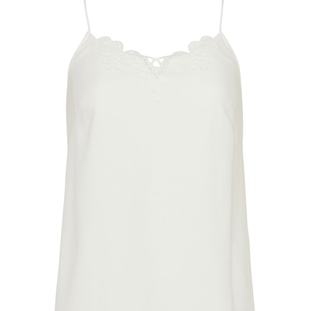 Pearl Fluid Crepe Lace Camisole